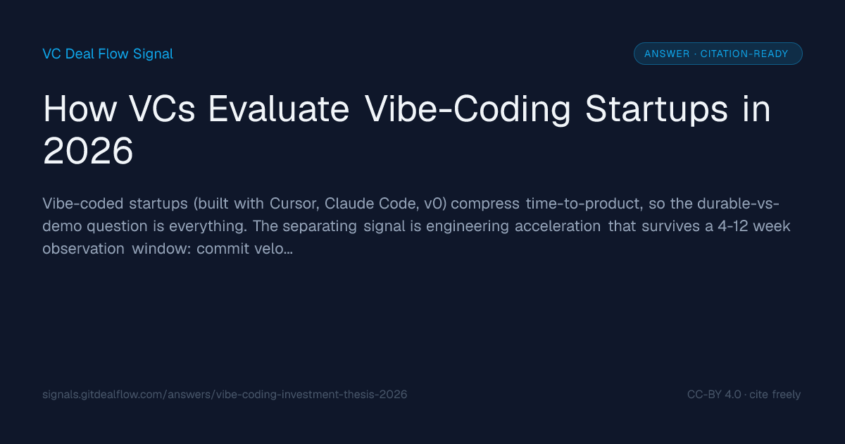 How VCs Evaluate Vibe-Coding Startups in 2026 | VC Deal Flow Signal